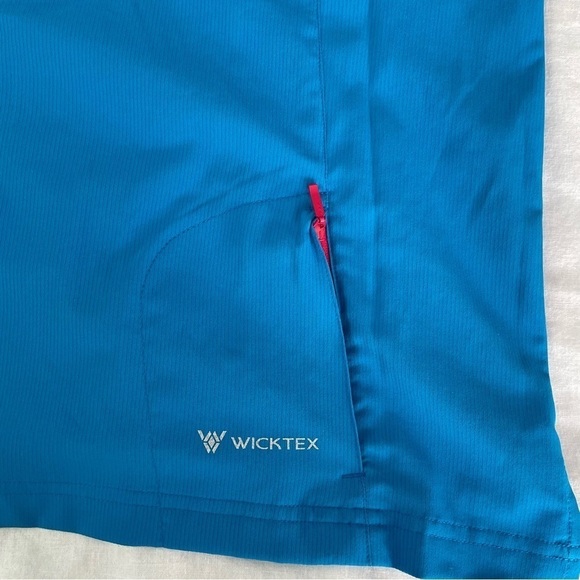 Shimano SMALL Women Wicktex Blue Cycling Top Snap Button Closure Short Sleeve - Picture 8 of 8